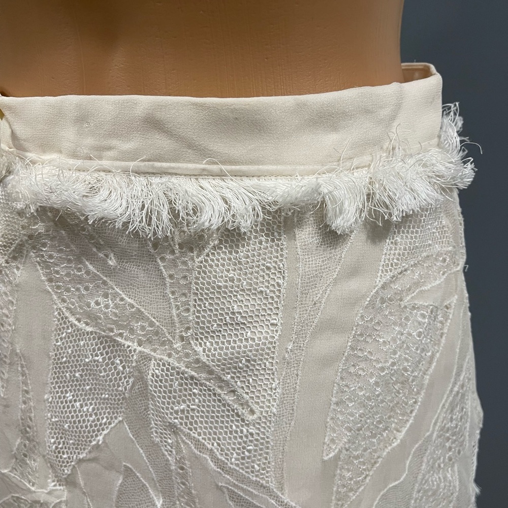Jason Wu White Silk Mini Skirt w/Pleated Tier Hem - Picture 9 of 11